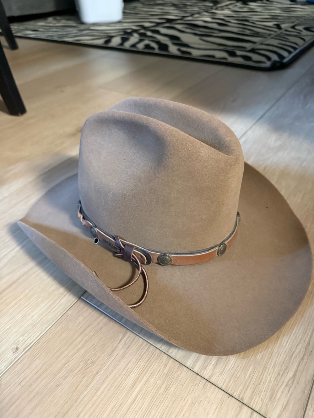 Brown Felt Western Cowboy Hat with Leather Band